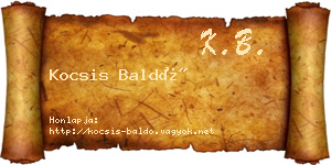 Kocsis Baldó névjegykártya